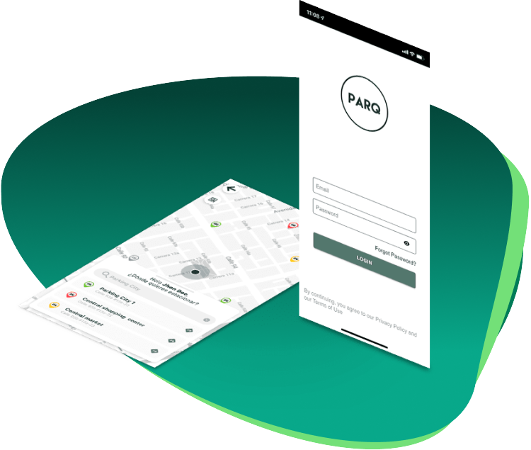 PARQ parking management software application interface showing key features and controls